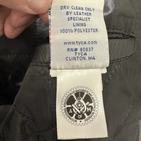 United States MARINE CORP EMBOSSED Black Leather JACKET Men's 3XL Made IN USA - Picture 9 of 14